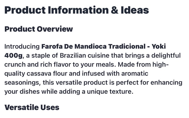 AI-generated product description example from DataMintify