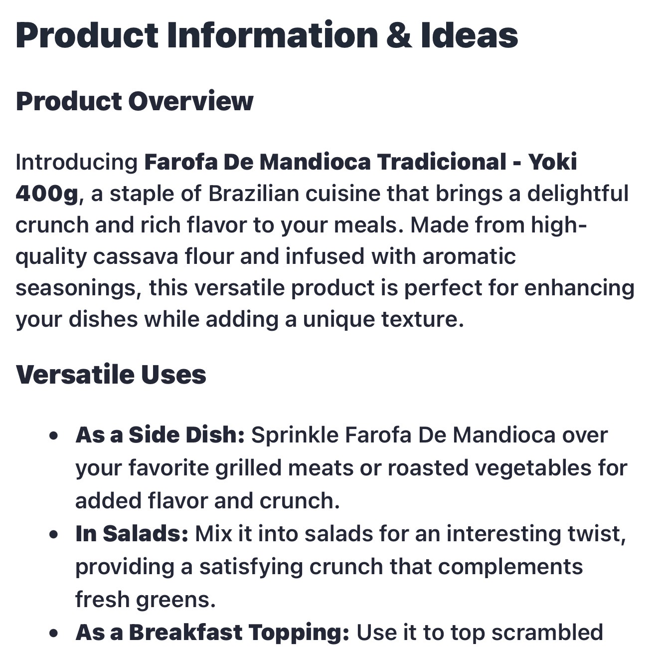 Real AI-generated SEO product description created by DataMintify